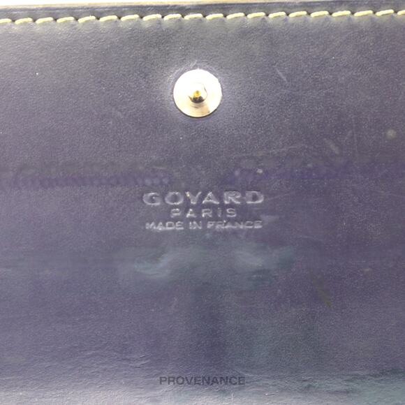 🔴 Goyard Varenne Long Wallet - Navy Blue Goyardine - Picture 3 of 10